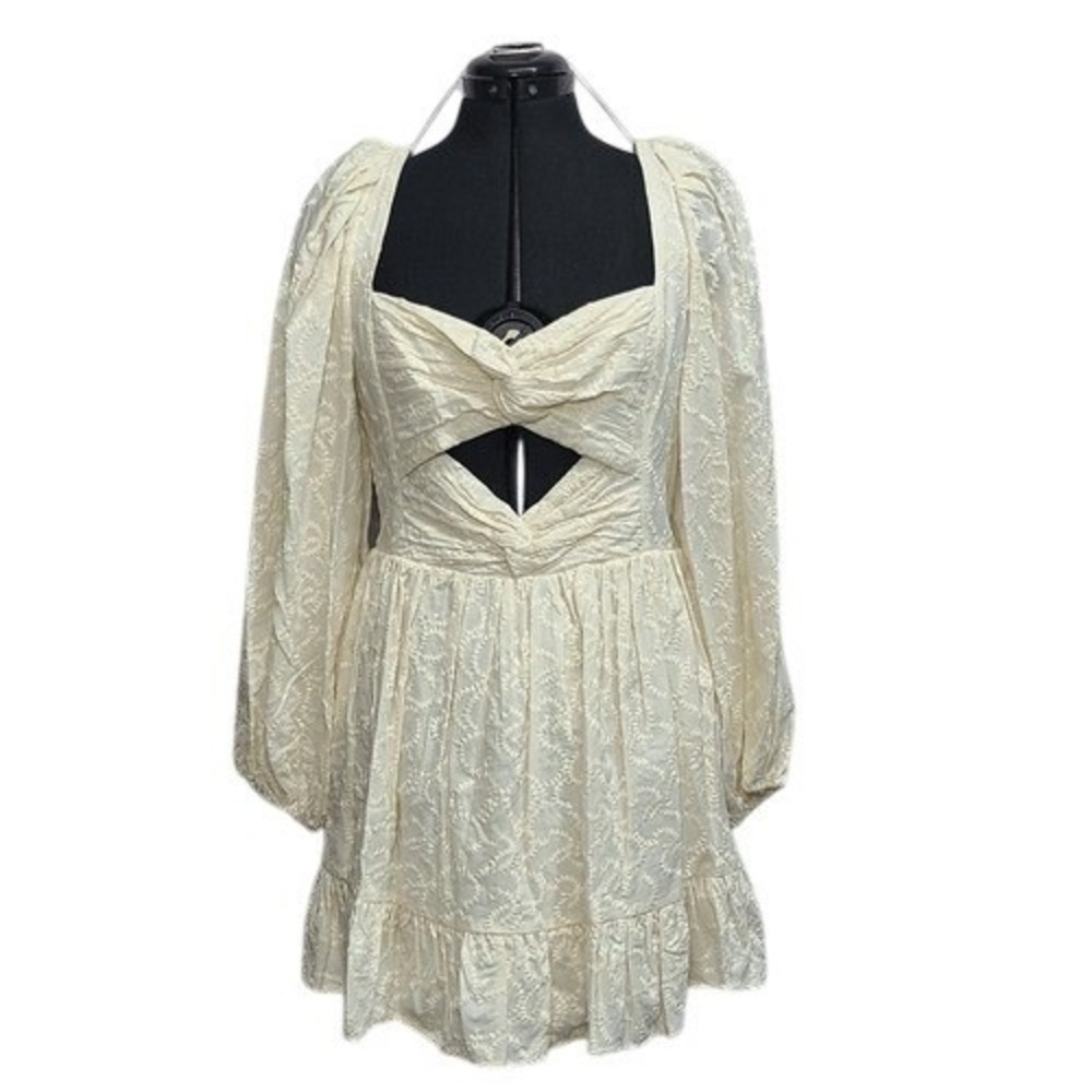 AMUR Natural Organic Cotton Embroidered Cutout Mini Dress 5816954 Women's 8 NWT